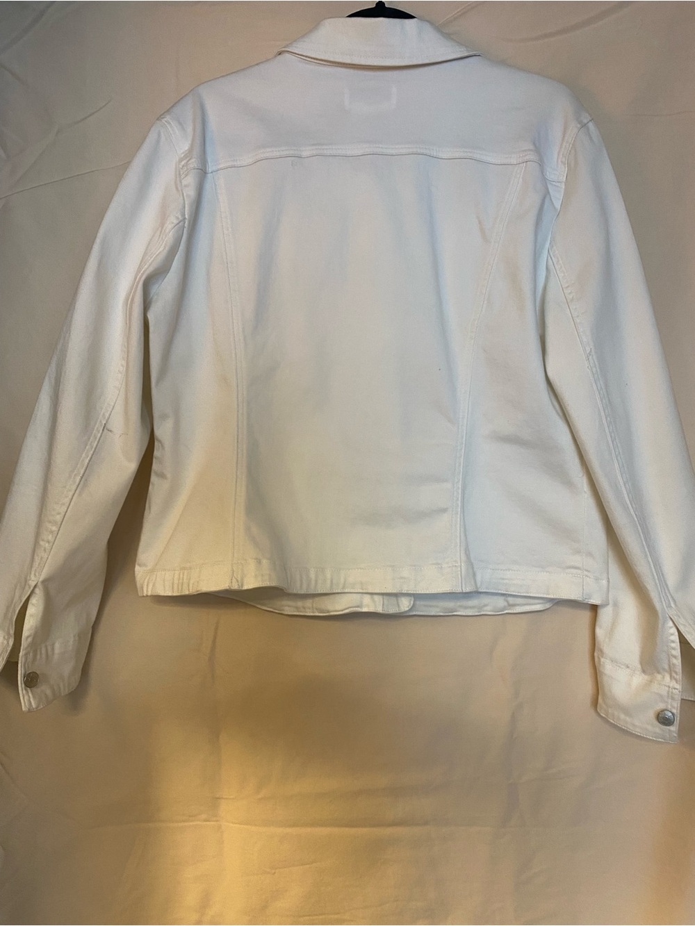 Live a Little White Denim Jacket with Custom Colorful Embroidery - Picture 3 of 3